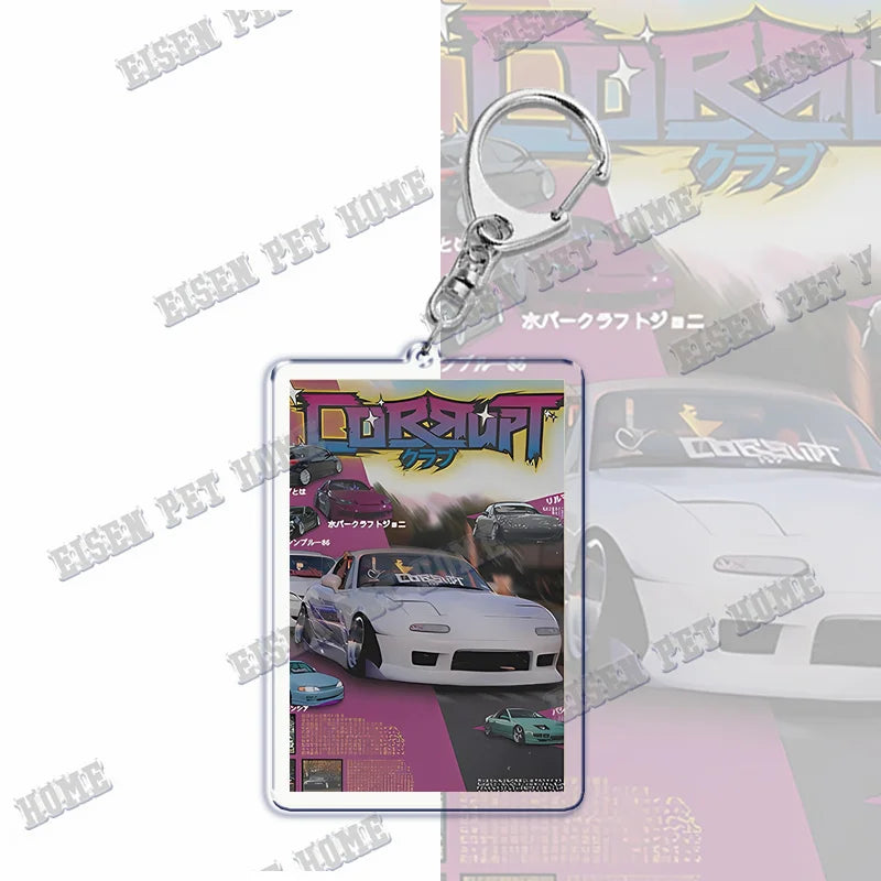 Chaveiro Retrô JDM – Estilo Racing Japonês
