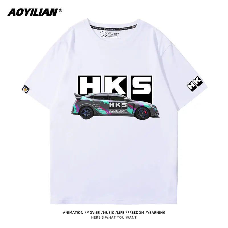Camiseta JDM HKS – Estilo Racing Japonês para Verdadeiros Gearheads