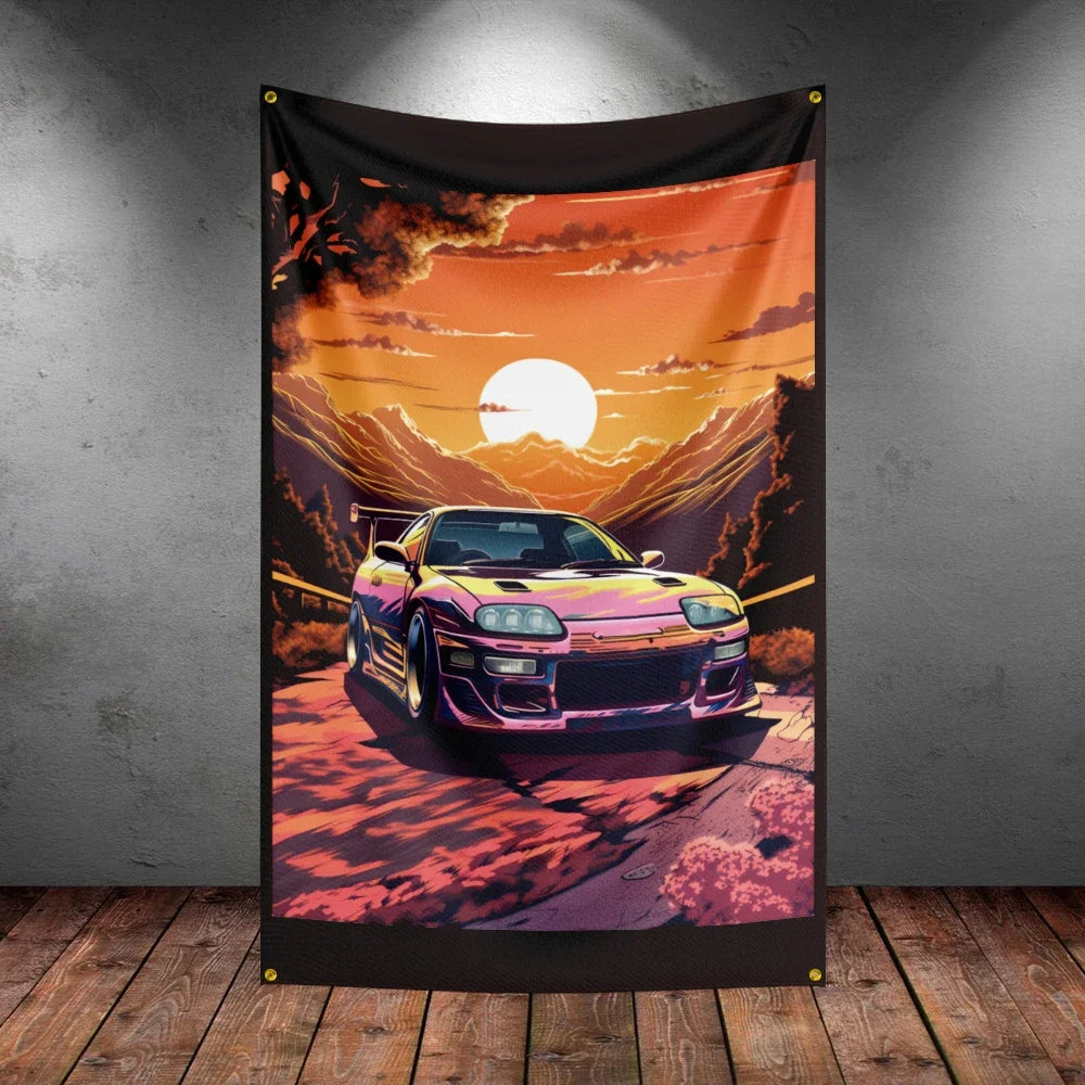 Bandeira R-Racing JDM – Decoração para Garagem ou Eventos