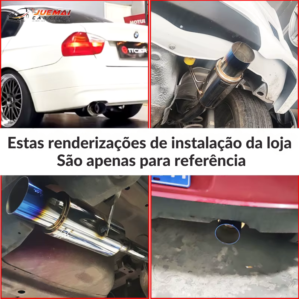 Abafador Esportivo Inox HKS Replica Universal – Som Encorpado e Fácil Instalação