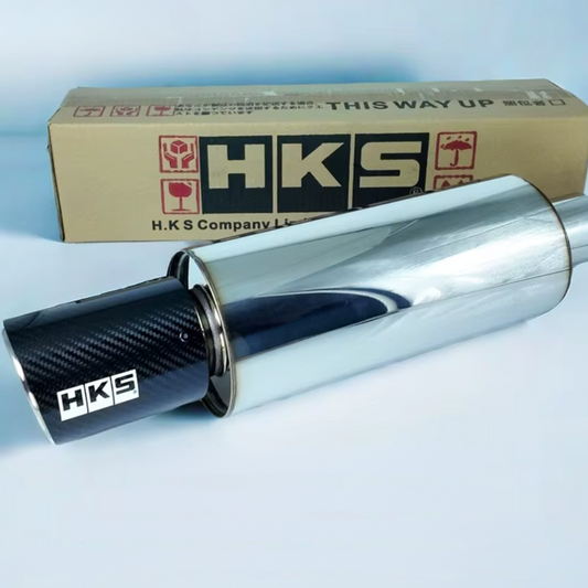 Abafador Esportivo Inox HKS Replica com Bocal em Fibra de Carbono – Universal