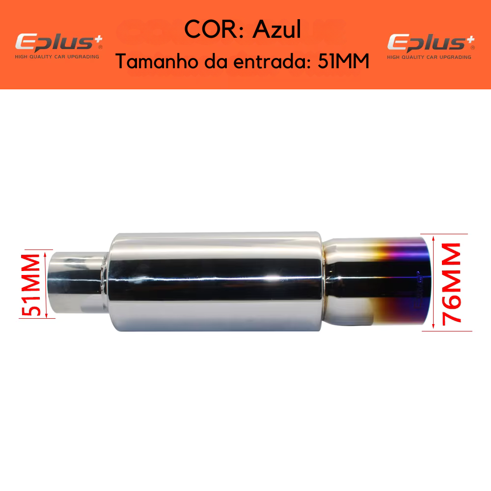 Abafador Esportivo Inox Multicolor – Azul, Dourado e Prata (Estilo JDM Universal)