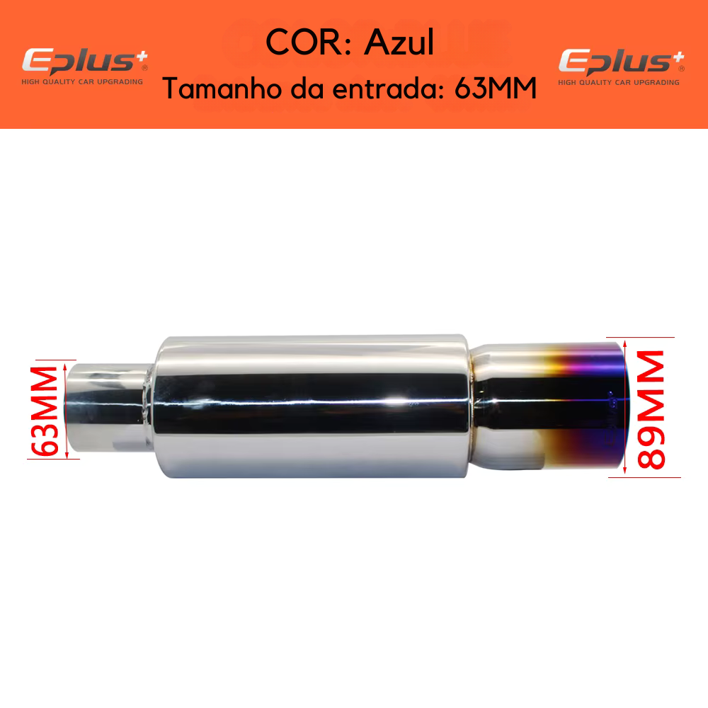Abafador Esportivo Inox Multicolor – Azul, Dourado e Prata (Estilo JDM Universal)