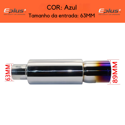 Abafador Esportivo Inox Multicolor – Azul, Dourado e Prata (Estilo JDM Universal)