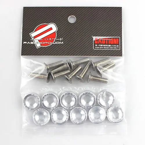 Arruelas e parafusos de alumínio estilo JDM (10 unidades/pacote) para Honda Civic Integra RSX EK EG DC QRF001