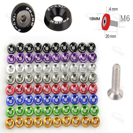 Arruelas e parafusos de alumínio estilo JDM (10 unidades/pacote) para Honda Civic Integra RSX EK EG DC QRF001