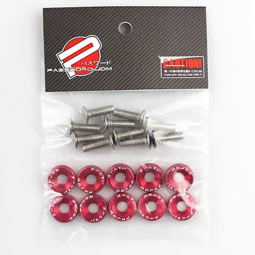 Arruelas e parafusos de alumínio estilo JDM (10 unidades/pacote) para Honda Civic Integra RSX EK EG DC QRF001