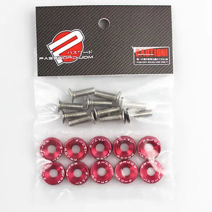 Arruelas e parafusos de alumínio estilo JDM (10 unidades/pacote) para Honda Civic Integra RSX EK EG DC QRF001