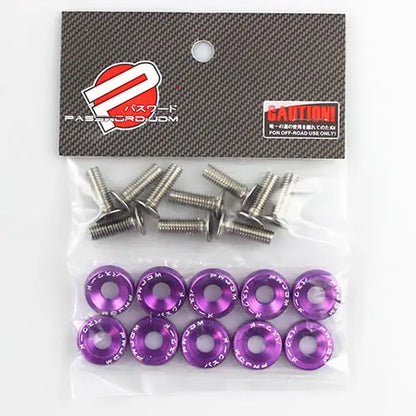Arruelas e parafusos de alumínio estilo JDM (10 unidades/pacote) para Honda Civic Integra RSX EK EG DC QRF001