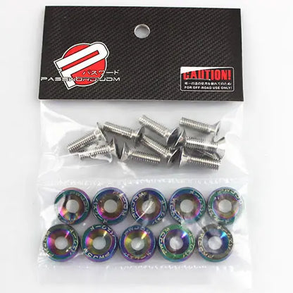 Arruelas e parafusos de alumínio estilo JDM (10 unidades/pacote) para Honda Civic Integra RSX EK EG DC QRF001