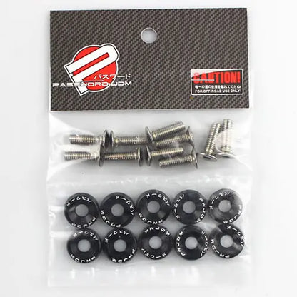 Arruelas e parafusos de alumínio estilo JDM (10 unidades/pacote) para Honda Civic Integra RSX EK EG DC QRF001
