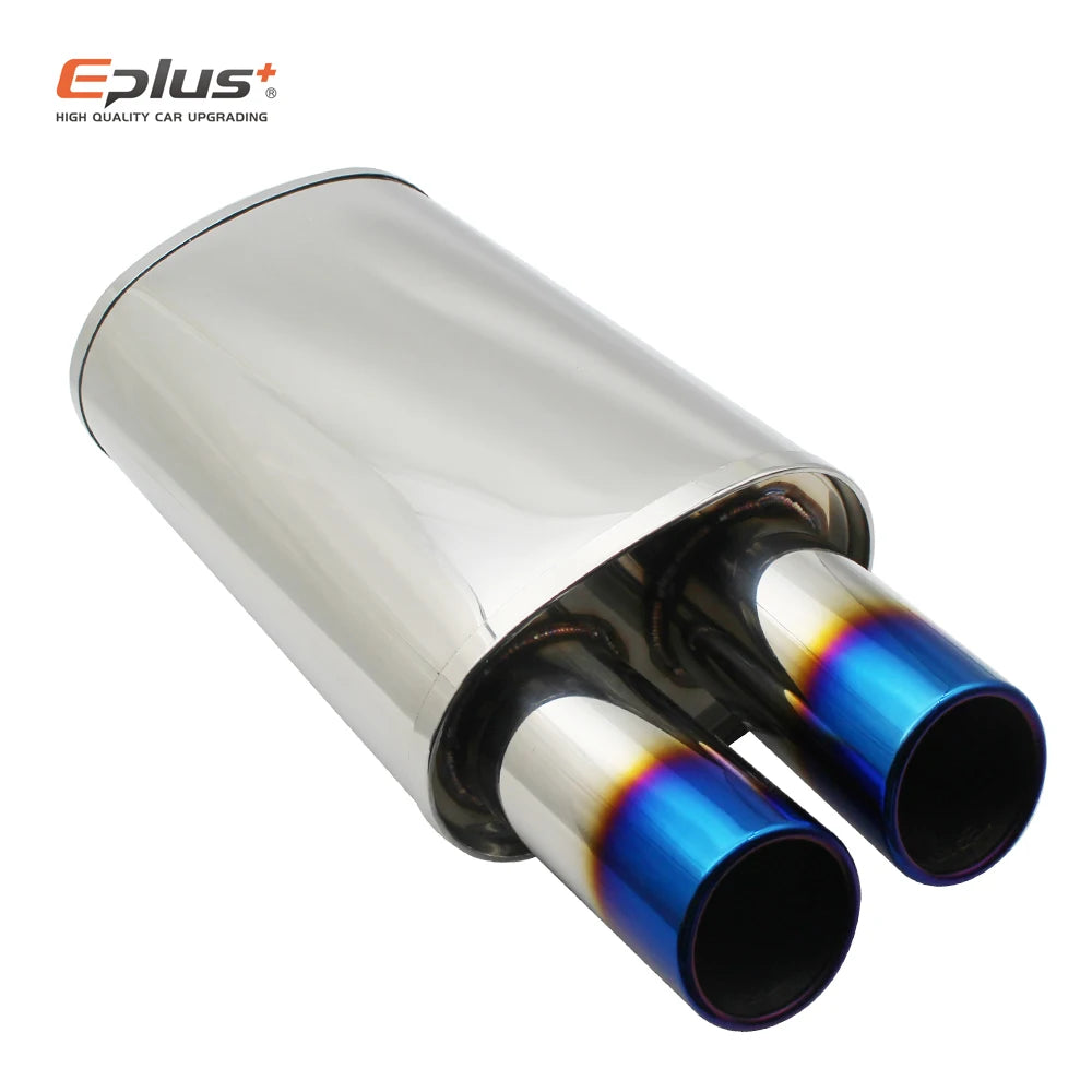 Abafador Esportivo Inox Saída Dupla – Queimado, Azul ou Escovado (Universal)
