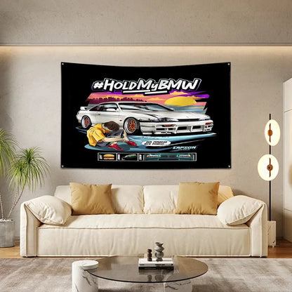 Bandeira R-Racing JDM – Decoração para Garagem ou Eventos