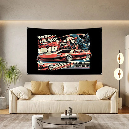 Bandeira R-Racing JDM – Decoração para Garagem ou Eventos