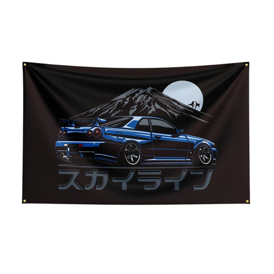 Bandeira JDM Car 4 – 90x150cm para Decoração Automotiva