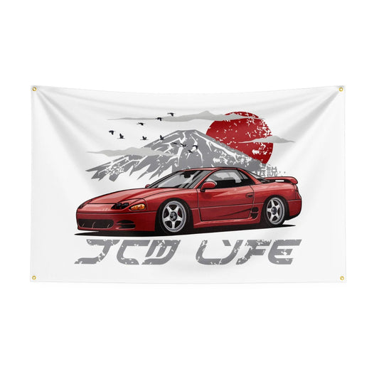 Bandeira JDM Car 4 – 90x150cm para Decoração Automotiva