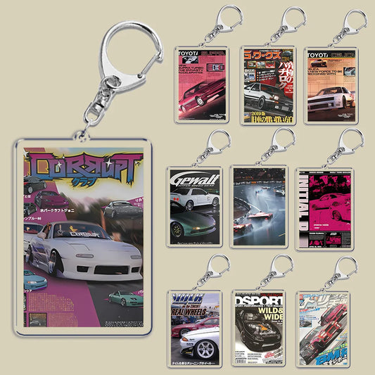 Chaveiro Retrô JDM – Estilo Racing Japonês
