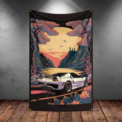 Bandeira R-Racing JDM – Decoração para Garagem ou Eventos