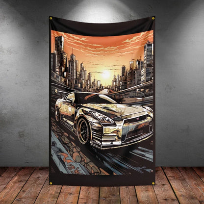 Bandeira R-Racing JDM – Decoração para Garagem ou Eventos