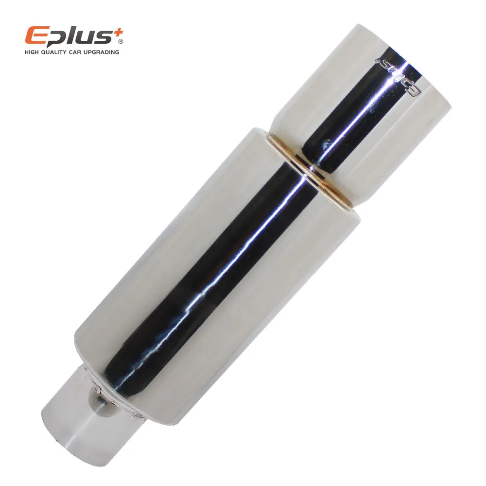 Abafador esportivo em inox multicolorido estilo JDM universal nas cores azul, dourado e prata para carros.