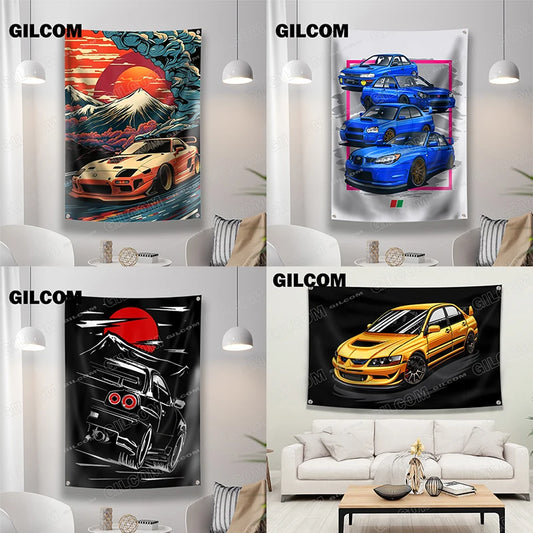 Bandeira JDM GTR 90x150cm – Poster Decorativo de Parede