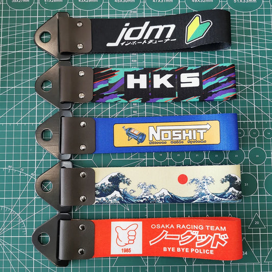 Cinta Rebocável Decorativa JDM – Estilo Drift com Fita Colorida