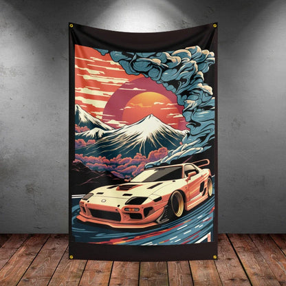 Bandeira R-Racing JDM – Decoração para Garagem ou Eventos