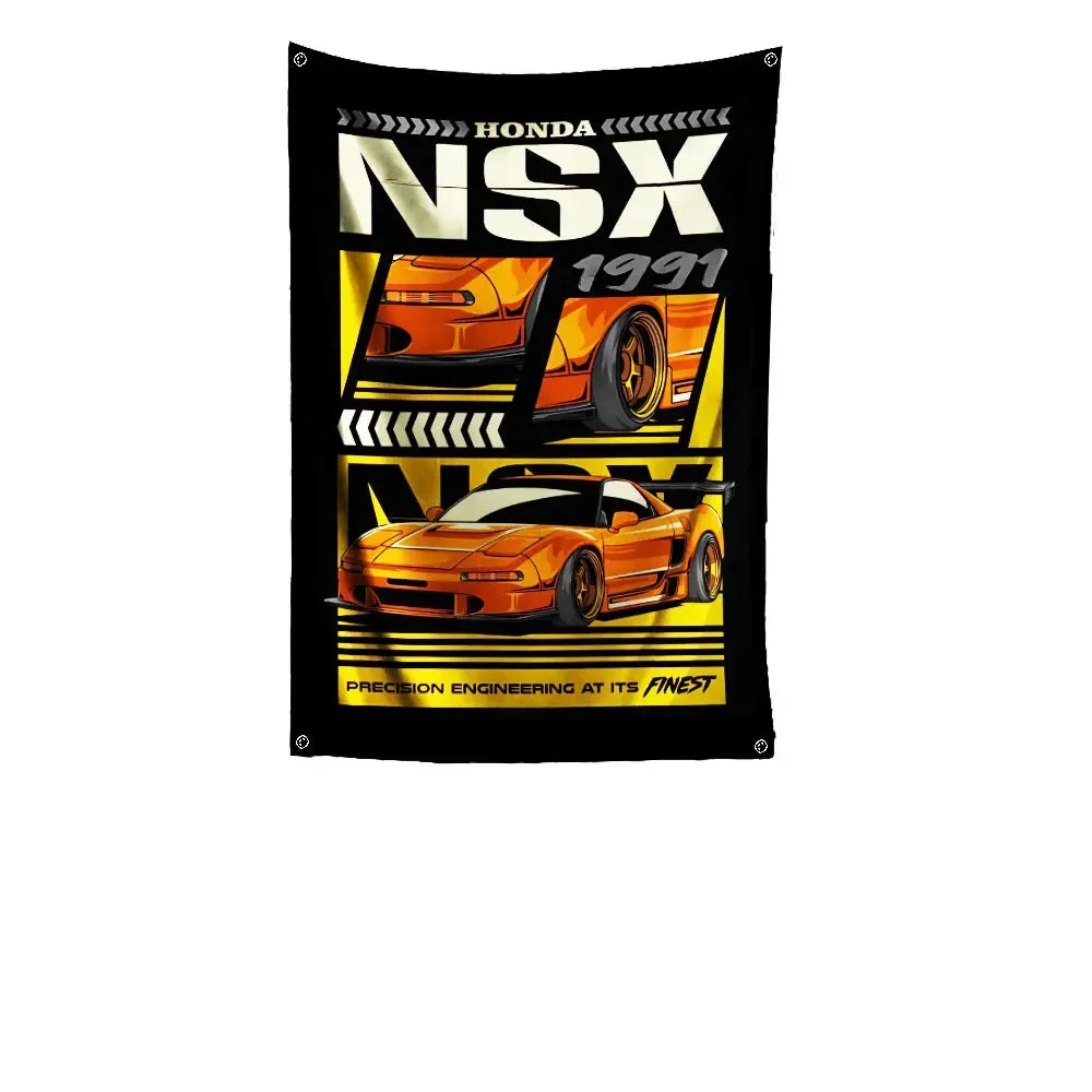 Bandeira JDM Tamanho Grande – Decoração para Garagem, Eventos e Paredes
