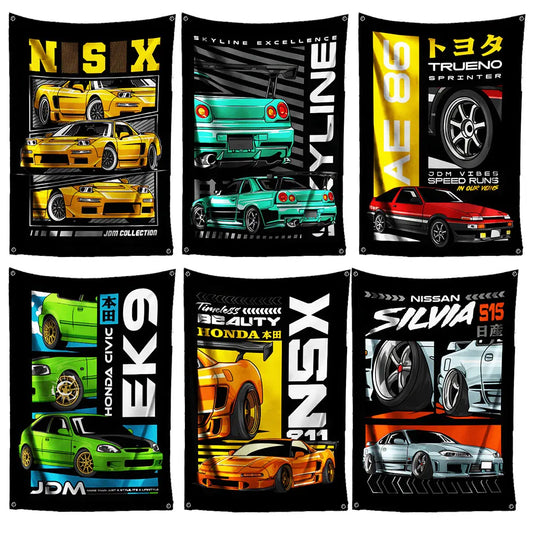 Bandeira JDM Legend – 3x5ft Estilo Tuning para Parede