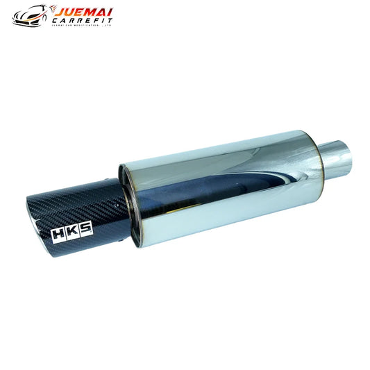 Abafador Esportivo Inox HKS Replica com Bocal em Fibra de Carbono – Universal