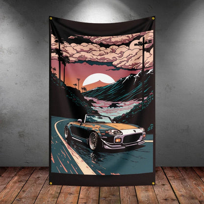 Bandeira R-Racing JDM – Decoração para Garagem ou Eventos