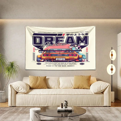 Bandeira R-Racing JDM – Decoração para Garagem ou Eventos