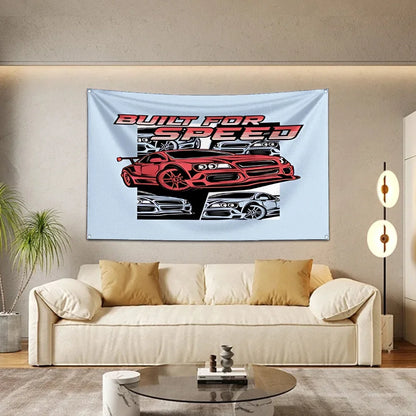 Bandeira R-Racing JDM – Decoração para Garagem ou Eventos