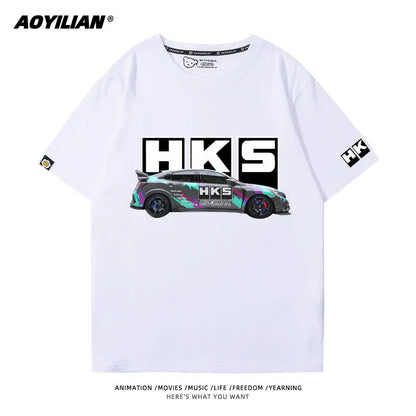 Camiseta JDM HKS – Estilo Racing Japonês para Verdadeiros Gearheads