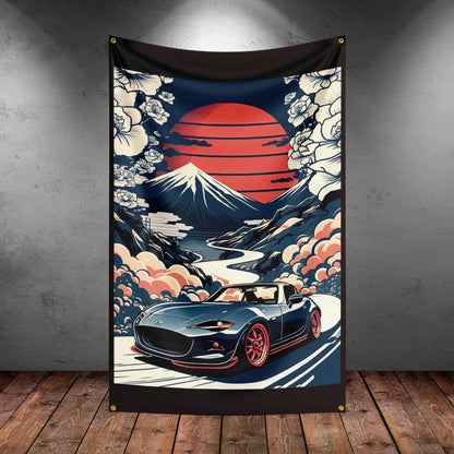 Bandeira R-Racing JDM – Decoração para Garagem ou Eventos