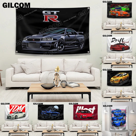 Bandeira JDM GTR 90x150cm – Poster Decorativo de Parede