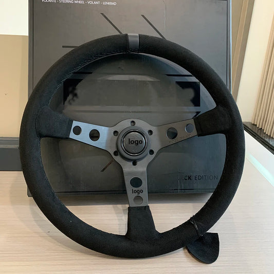 Volante 14'' Deep Concave MO-MO – Couro Camurça Racing