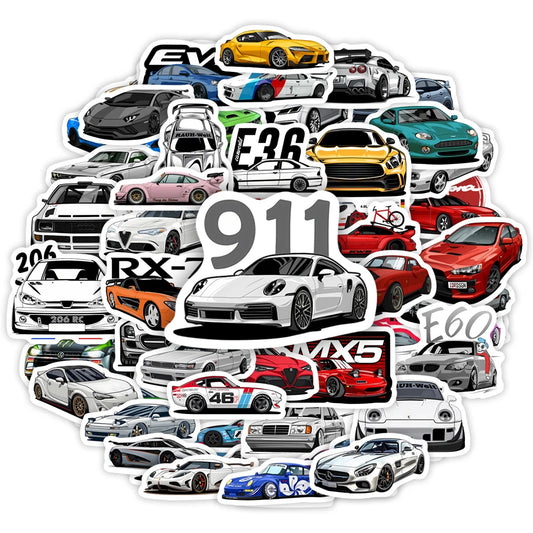 Adesivos JDM Drift Style – Kit Impermeável para Carros, Motos e Acessórios