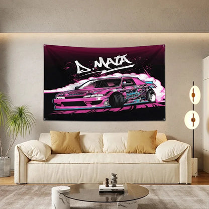 Bandeira R-Racing JDM – Decoração para Garagem ou Eventos