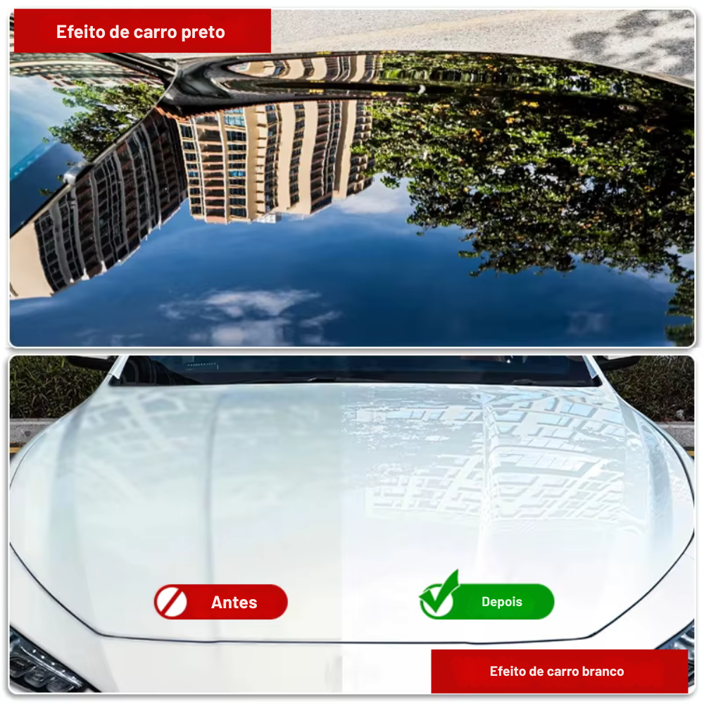 Revestimento Nano Cerâmico 3 em 1 para Carros – Polidor, Protetor e Selante com Efeito Hidrofóbico Cristalino