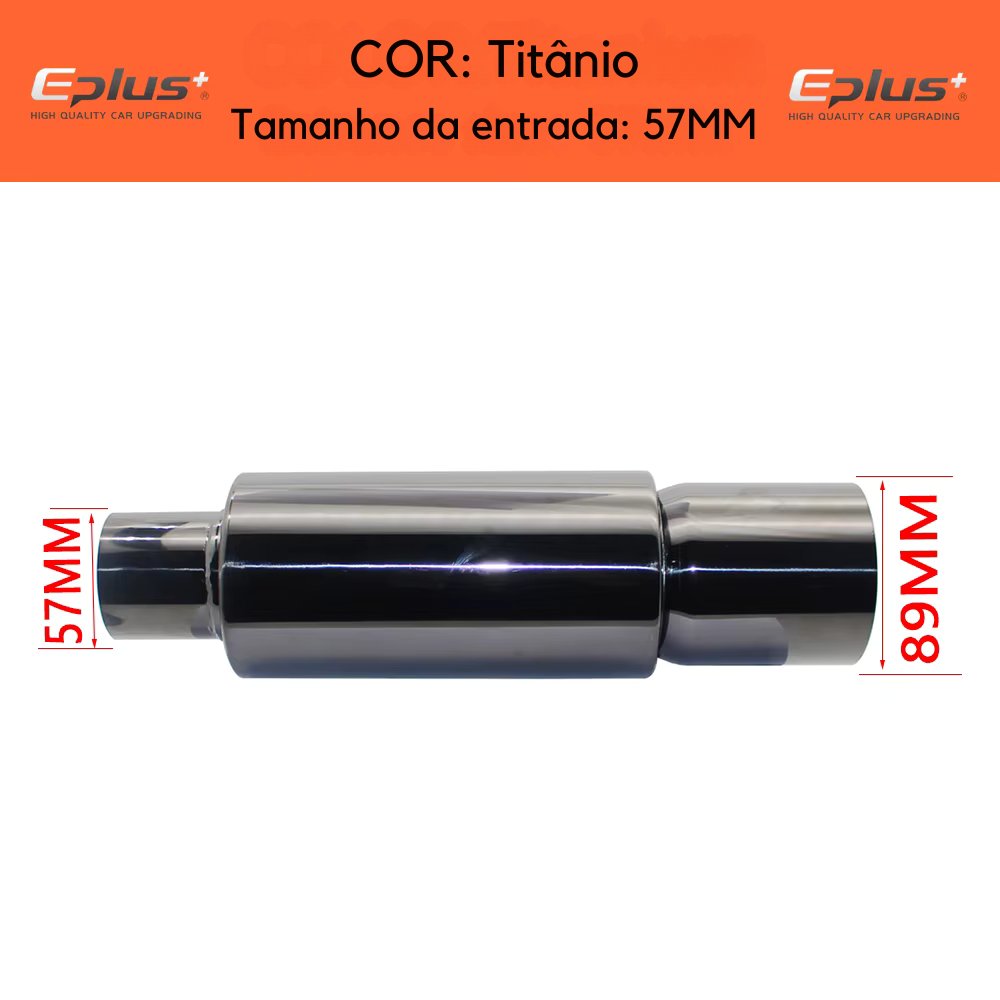 Abafador esportivo em inox multicolorido estilo JDM universal nas cores azul, dourado e prata para carros.